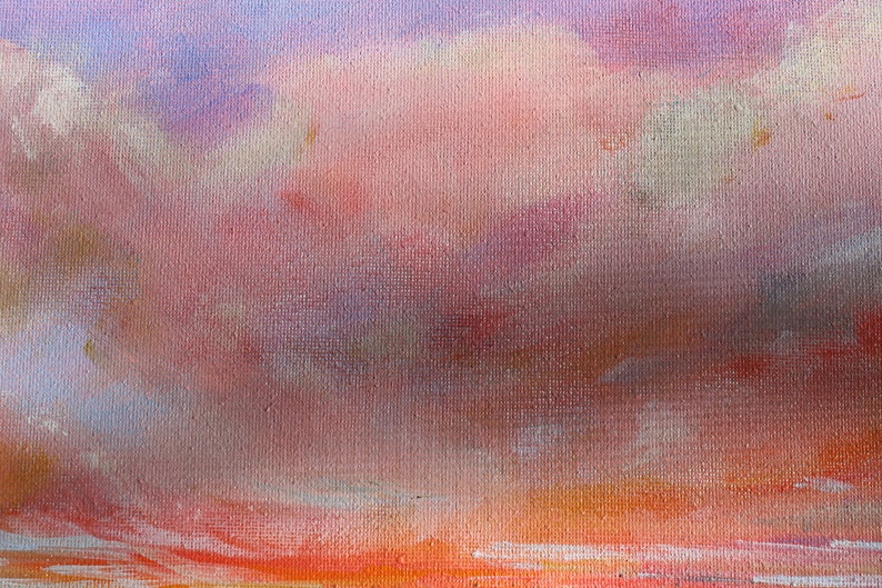 Abstract painting,sunset beach,seascape, wall decor, fine art, farmhouse country, beach decor, wall hanging, original art, lake ocean image 7