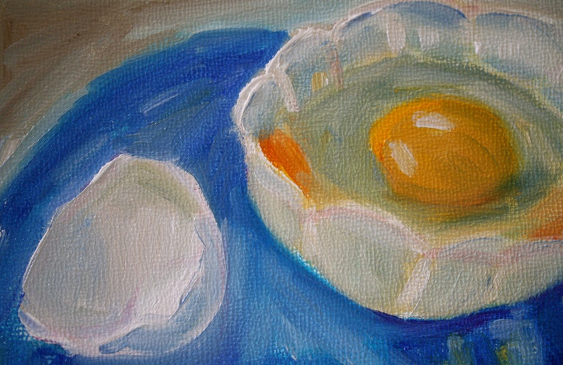 Painting Still Life Oil Painting Kitchen Art Original Oil Painting Egg Painting Pop Art fine art home decor wall art modern image 3