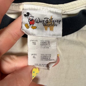 Mickey Mouse Shirt Mens XL White Walt Disney World Vintage Y2K Ringer Classic image 4