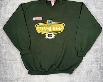 Felpa Green Bay Packers da uomo, taglia XL, verde, vintage 2002, campioni NFC North, playoff.
