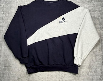 Sudadera Toronto Maple Leafs para hombre, talla XL, azul, estilo vintage de los 90, con bloques de color.