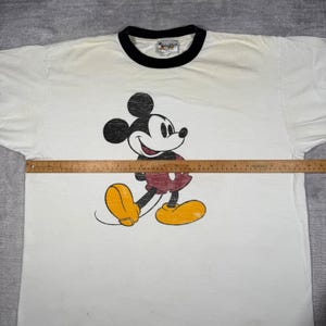 Mickey Mouse Shirt Mens XL White Walt Disney World Vintage Y2K Ringer Classic image 10