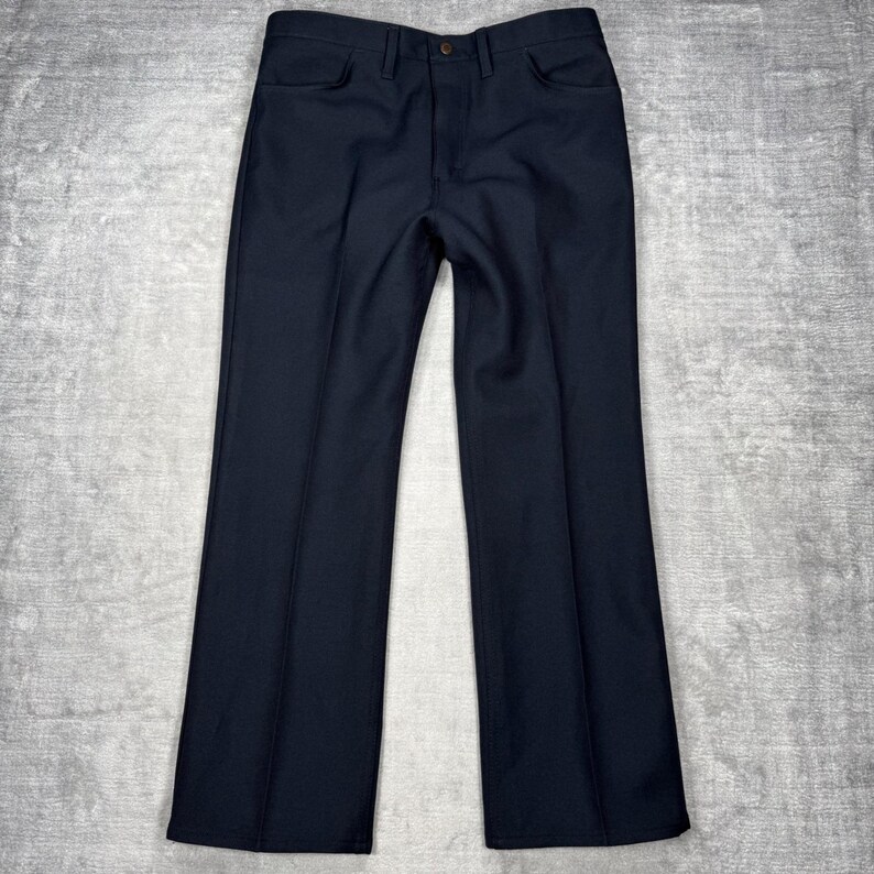 Wrangler Wrancher Pants Mens 38x30 Blue Vintage 80s Dress Jeans Western Slacks image 2