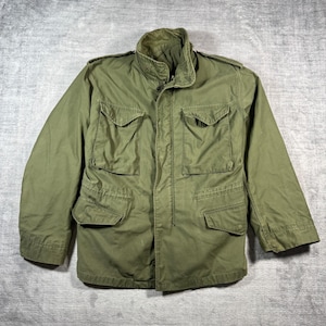 Jaqueta Militar M65 Masculina Tamanho Médio Verde Vintage Utilitária de Combate OG107