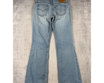 Jeans Levi's para mujer, talla 28x28, 7 JR, mezclilla azul, modelo 518 Superlow Boot Cut, estilo Y2K, fabricados en EE. UU.