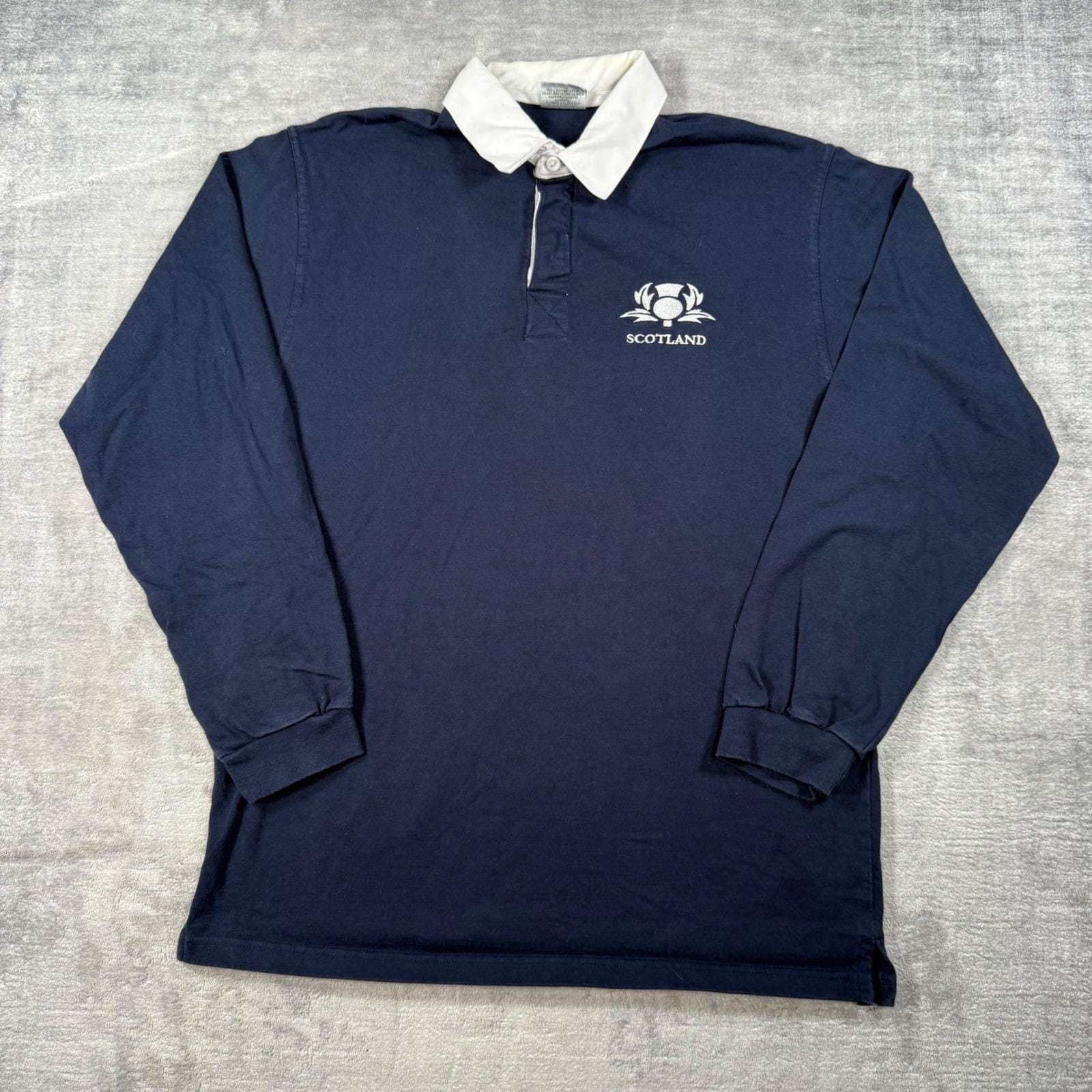 スコットランド ラガーシャツ Mサイズ ネイビー Scotland rugby shirt - Etsy 日本