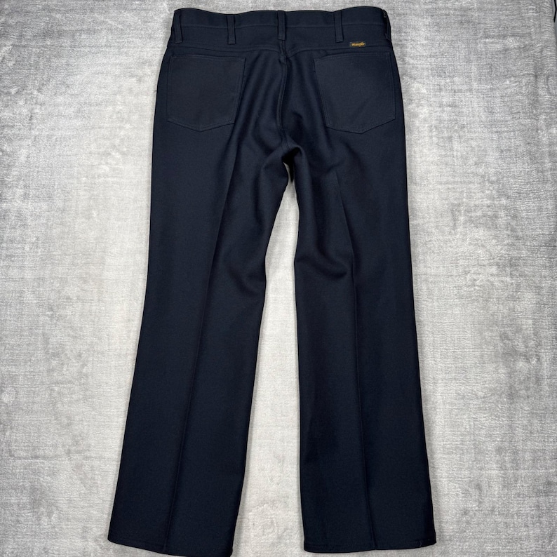 Wrangler Wrancher Pants Mens 38x30 Blue Vintage 80s Dress Jeans Western Slacks image 1