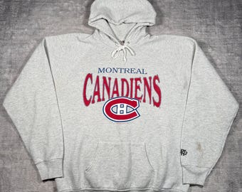 Felpa Montreal Canadiens da uomo, taglia 2XL, grigia, vintage 1993, felpa con cappuccio NHL Woody Sports