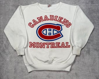 Sudadera juvenil talla S blanca de los Montreal Canadiens, estilo vintage de los 90, de la NHL (Hockey sobre hielo).