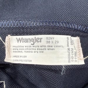 Wrangler Wrancher Pants Mens 38x30 Blue Vintage 80s Dress Jeans Western Slacks image 3