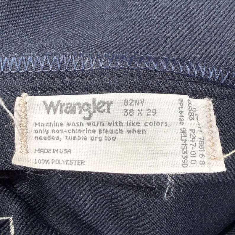 Wrangler Wrancher Pants Mens 38x30 Blue Vintage 80s Dress Jeans Western Slacks image 3