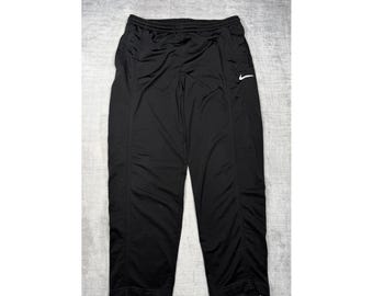 Nike trainingsbroek heren medium zwarte vintage jaren 90 swoosh warmup enkelrits joggingbroek met rits