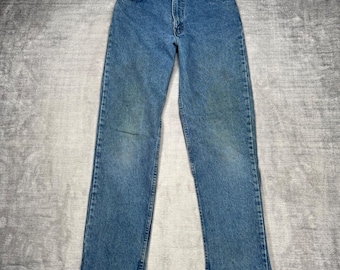 Levi's Jeans Enfant 14 ans, bleu orange languette vintage des années 90, jambe droite en denim taille haute