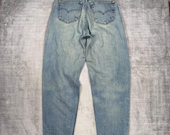 Levis Jeans Herr 32x32 Blå Denim 560 Loose Fit Avsmalnande Ben Vintage 90-tals Baggy