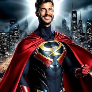 Superhelden Portrait vom Foto - Personalisiertes Digital Art Geschenk | Superheld Zeichnung für Sie, Ihn, Kinder | Druckbare Comic Art Kunst