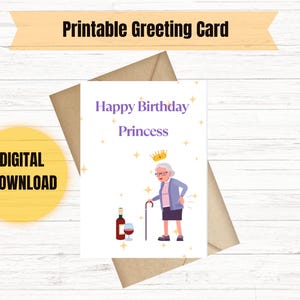 Happy Birthday Card | Printable Digital Card | Instant Download Birthday Greeting for Him Her | Funny Cute Birthday Card