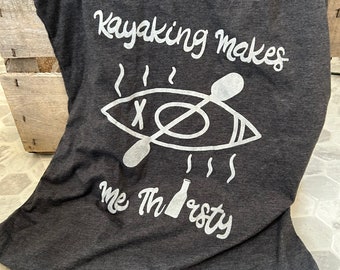 Kayaking makes me thirsty racer back tank