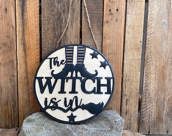 The witch is in wooden wall art