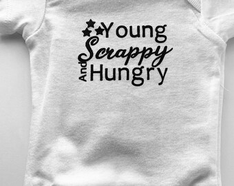 Young Scrappy and Hungry Hamilton onesie