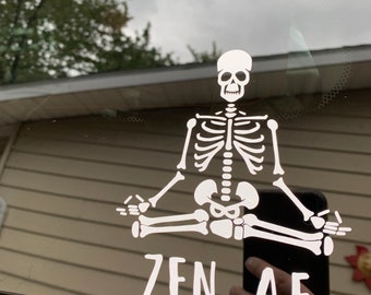 Skeleton yoga zen af decal