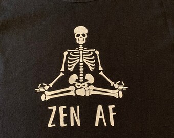 Zen AF skeleton yoga tee shirt