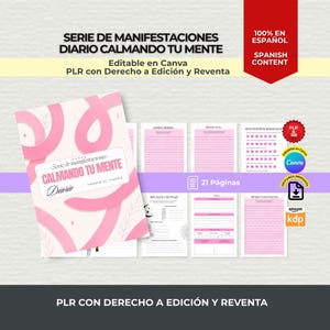 Diario Calmando tu Mente PLR EN ESPAÑOL | Documento Editable Canva | Diario de Bienestar y Autocuidado | Derecho de Reventa