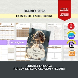Emotional Control Journal 2026 | Editable Template, Self-Care, Emotion Management, and Mental Health Tracking