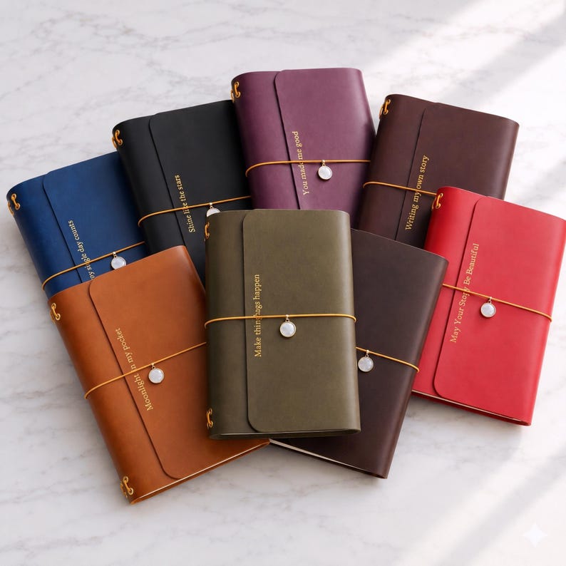 Personalized Leather Journal, Vegetable-tanned, Refillable Notebook, A5 ...