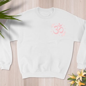 Ohm Symbol Sweatshirt, Om Yoga Crewneck, Feminine Spiritual Loungewear, Law of Attraction Gift, Mantra Clothing, Mindful Vibes