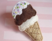 Items similar to Set of 4 Handmade Ice Cream Cone Felt 