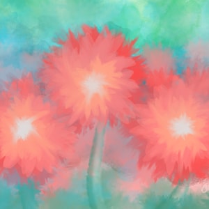 Flower Dance, Printable Wall Art, 10x8 & 7x5 Digital Print, Instant Download
