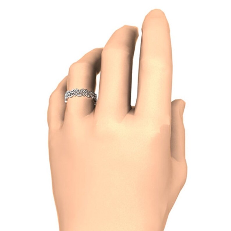 Endless Love Celtic Knot Wedding Band in 14k White Gold for Etsy