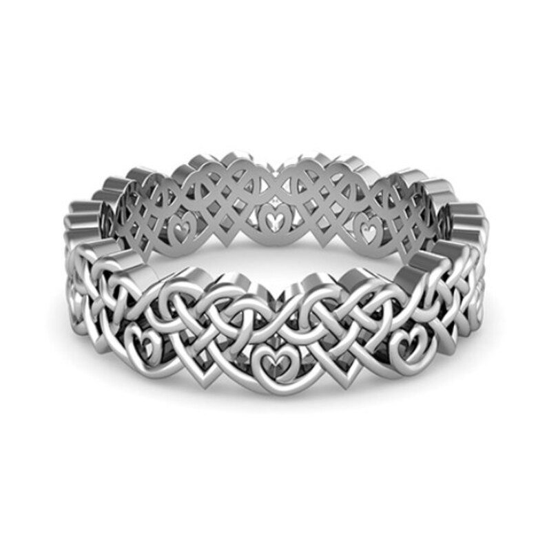 Endless Love Celtic Knot Wedding Band in 14k White Gold for Etsy