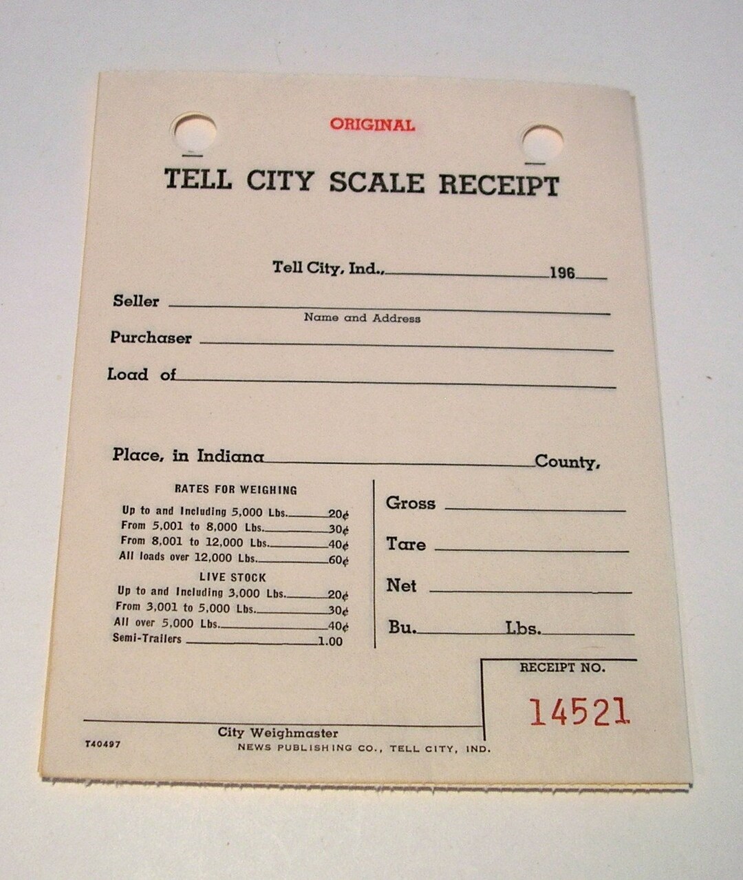Vintage Tell City Indiana Scale Receipts: 1960s Ephemera (set of 30) - Etsy