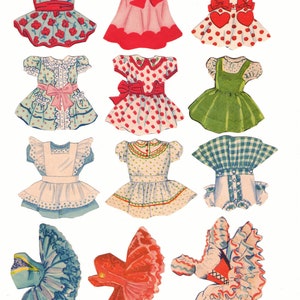 Instant Digital Download Cute Paper Doll Dresses 22 Vintage | Etsy