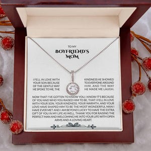 Boyfriends Mom Gift, Gifts for Boyfriend&#39;s Mom, Christmas Gift for Boyfriends Mom, To My Boyfriends Mother Necklace, Mother&#39;s Day, Birthday