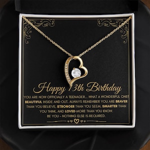 Happy 13th Birthday, 13th Birthday Gift Official Teenager, Thirteenth Birthday Necklace, Gift for 13 Year Old Girl Gifts, Teen Birthday