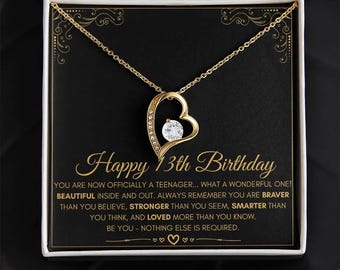 Happy 13th Birthday, 13th Birthday Gift Official Teenager, Thirteenth Birthday Necklace, Gift for 13 Year Old Girl Gifts, Teen Birthday