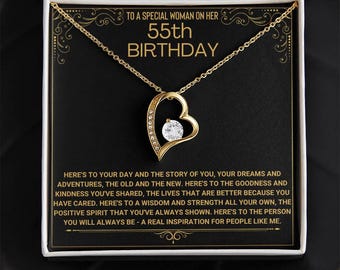 Happy 55th Birthday, 55th Birthday Gift For Her, 55th Birthday Card, 55th Birthday Necklace, 55th Birthday Present, Fifty-fifth Birthday