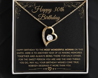 30th Birthday Gift For Her, Happy 30th Birthday, 30th Birthday Card, 30th Birthday Necklace, 30th Birthday Present, Thirtieth Birthday