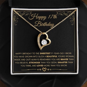 Happy 17th Birthday, 17th Birthday Gift Girl, 17th Birthday Necklace, 17th Birthday Card, Gift For 17 Year Old Girl, Seventeenth Birthday