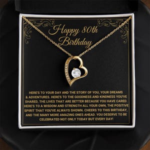 80th Birthday Gift For Her, Happy 80th Birthday, 80th Birthday Card, 80th Birthday Necklace, 80th Birthday Present, Eightieth Birthday