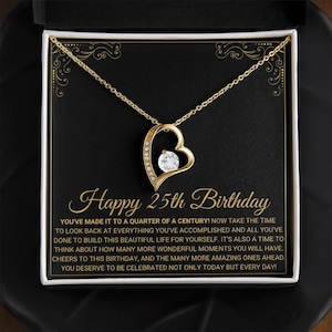 25th Birthday Gift For Her, Happy 25th Birthday, 25th Birthday Card, 25th Birthday Necklace, 25th Birthday Present, Twenty-fifth Birthday