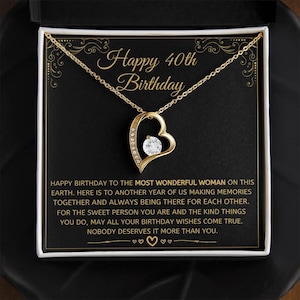 40th Birthday Gift For Her, Happy 40th Birthday, 40th Birthday Card, 40th Birthday Necklace, 40th Birthday Present, Fortieth Birthday