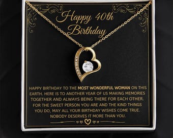 40th Birthday Gift For Her, Happy 40th Birthday, 40th Birthday Card, 40th Birthday Necklace, 40th Birthday Present, Fortieth Birthday