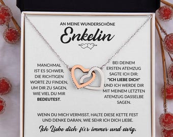 Geschenk für Enkelin, Enkeltochter Geschenk von Oma und Opa, Enkelin Kette mit Spruch, Schmuck Geschenk für Enkeltochter, Enkelin Geburtstag