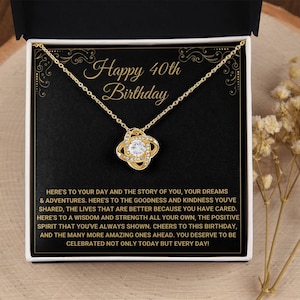 40th Birthday Gift For Her, Happy 40th Birthday, 40th Birthday Card, 40th Birthday Necklace, 40th Birthday Present, Fortieth Birthday