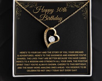 30th Birthday Gift For Her, Happy 30th Birthday, 30th Birthday Card, 30th Birthday Necklace, 30th Birthday Present, Thirtieth Birthday
