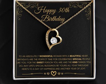 30th Birthday Gift For Her, Happy 30th Birthday, 30th Birthday Card, 30th Birthday Necklace, 30th Birthday Present, Thirtieth Birthday