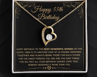 Happy 55th Birthday, 55th Birthday Gift For Her, 55th Birthday Card, 55th Birthday Necklace, 55th Birthday Present, Fifty-fifth Birthday